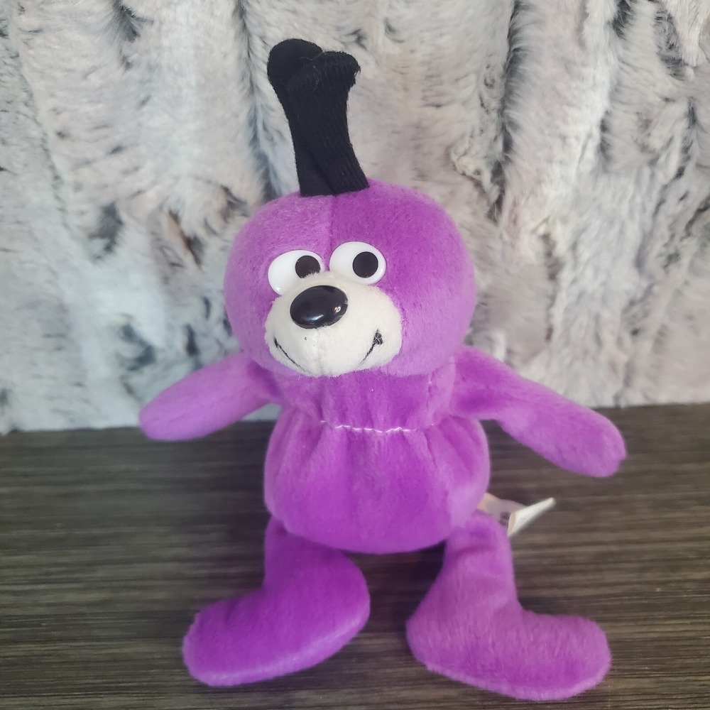 Imperial Toy Corporation Purple Martian Bug Plush 6" Bean Filled Bottom - EUC